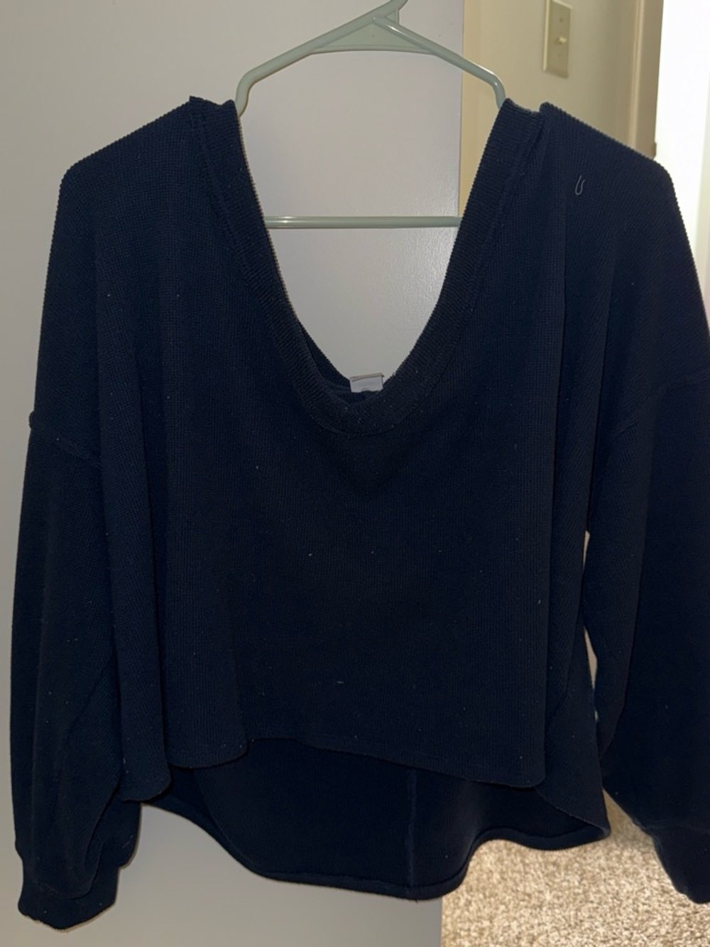 Gilly Hick off shoulder Classic Black V-Neck Women's Sweater